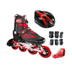COUGAR - Combo Patines MZS833LG2 Con Protecciones M Rojo