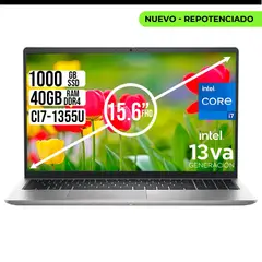 DELL - PORTATIL 15 INTEL CORE I7-1355U SSD 1TB RAM 40GB LED 15,6" FHD