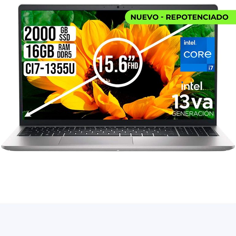 Imagen de Portátil 15 Intel Core i7-1355U 16GB RAM DDR5 SSD 2TB Pantalla 15.6” FHD, Color Silver