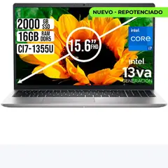 DELL - Portátil 15 Intel Core i7-1355U 16GB RAM DDR5 SSD 2TB Pantalla 15.6” FHD, Color Silver
