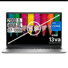 DELL - Portátil 15 Intel Core i7-1355U 40GB RAM SSD 2TB Pantalla 15.6” FHD, Color Silver