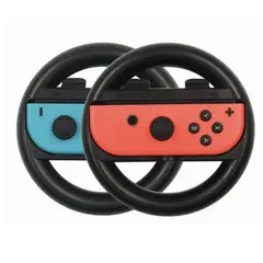 GENERICO - Volante Timón Rueda Negro Para Joycon Para Switch 2 Unidades