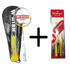 WISH - Raqueta de bádminton fusiontec 770 - amarillo + grip