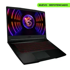 MSI - Portatil gamer thin GF63 core i7 12650H 512 SSD 16 DDR4 RTX 4060 8 GB DDR6.