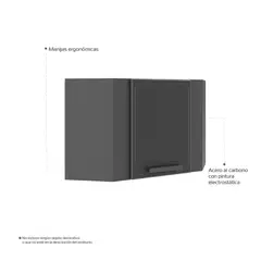 BERTOLINI - Mueble Esquinero Superior de cocina en acero al carbón Gris