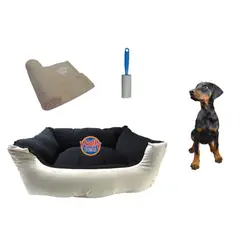 HALLY PET - Cama Mediana Impermeable y Cobija Mediana y Quitamotas