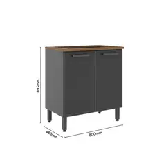 BERTOLINI - Mueble Inferior acero al carbón 80 cm para empotrar fogones de estufa