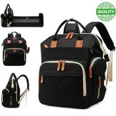 ONE PIXEL - Mochila Morral Pañalera Para Bebe Multifuncional Cuna Portatil Cambiador Negro