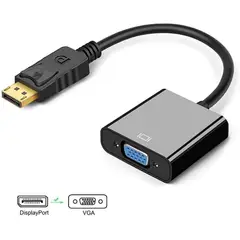 GENERICO - Cable Adaptador Displayport Macho A Vga Hembra 1080p