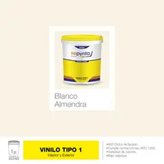 REPYNTA - VINILO TIPO 1 BASE AGUA BLANCO ALMENDRA GALON