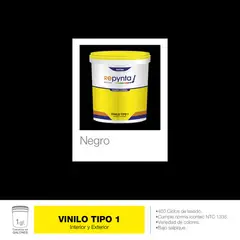 REPYNTA - VINILO TIPO 1 BASE AGUA NEGRO GALON