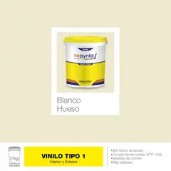 REPYNTA - VINILO TIPO 1 BASE AGUA BLANCO HUESO CUARTO GALON