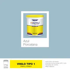 REPYNTA - VINILO TIPO 1 BASE AGUA AZUL PORCELANA CUARTO GALON