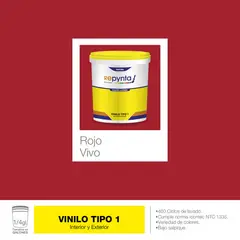 REPYNTA - VINILO TIPO 1 BASE AGUA ROJO CUARTO GALON