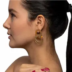 ENIGMA - Aretes Enlace De Amor Doble.