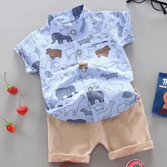 LUSOLSI - Ropa para niños conjuntos de vestir bebes camisa y pantalon corto