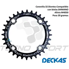 GENERICO - Coronilla 32 Deckas Simetrica 104bcd Redondo Bicicleta Mtb