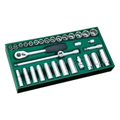 SATA - JUEGO COPAS 3/8 BANDEJA 33PIEZAS REF.09902SJ