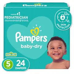 PAMPERS - Pañales Baby-Dry Etapa 5x 24 Unidades