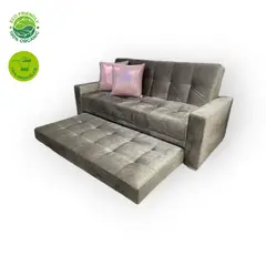 GENERICO - Sofá Cama Moderno en living sala de estar Funcional en tela gris