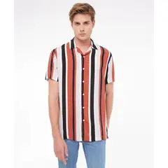 SEVEN SEVEN - Camisa Para Hombre Manga Corta Color Terracota Marca #45011835