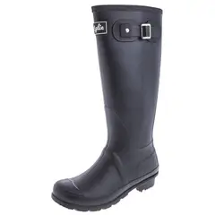BOTTPLIE - Botas Lluvia Altas Mujer Wellington - Negro Matte