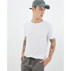 SEVEN SEVEN - Camiseta Básica Cuello Redondo Para Hombre Blanco