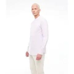 SEVEN SEVEN - Camisa Cuello Mao Manga Larga Y De Mini Rombos  Para Hombre Lila