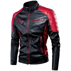 THE CLOTHING COMPANY - Chaqueta Hombre Cuero Sintético Lineas-Negro