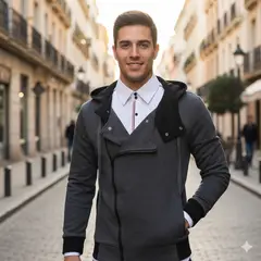 THE CLOTHING COMPANY - Chaqueta Hombre Algodon Perchado GNRC Cierre Lateral