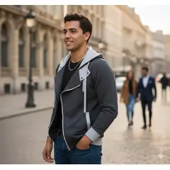 THE CLOTHING COMPANY - Chaqueta Hombre Algodon Perchado GNRC Cierre Lateral