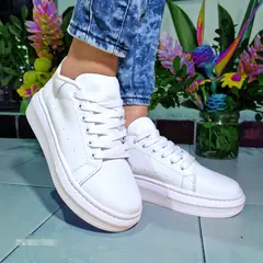 EVEGONZ - Zapato Casual Mujer Tenis Blancos Clasicos Moda