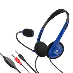 STEREN - AUDIFONO PARA COMPUTADORA CON MICROFONO INTEG - Azul