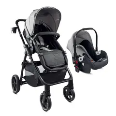 BEBESIT - Coche Moises Bebe Travel System Alfa Gris