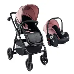 BEBESIT - Coche Moises Bebe Travel System Alfa Rosa