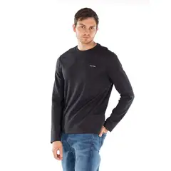 CALVIN KLEIN - Camiseta Manga Larga Con Logo Hombre Negro Hombre Negro