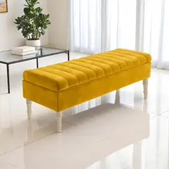 DISEÑOS RAMONA'S - Puff Baul Con Paneles 100x40x50 Mostaza