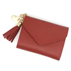 UBMD - Billetera Mujer Corta Cuero Cuero PU Borla 0528._.