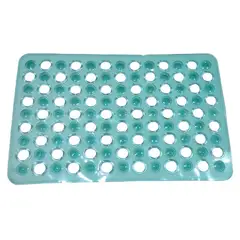 GENERICO - Tapete Para Ducha Antideslizante Con Chupas Deco Turquesa 48x32 Cm
