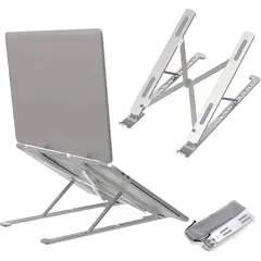 ONE PIXEL - Base Soporte Para Portátil Ergonómica / Reclinable 7 Niveles Plateado