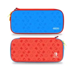 NINTENDO SWITCH - Combo Estuche Rojo/Azul + 2 grips + Vidrio Para Oled