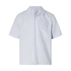 CALVIN KLEIN - Camisa Celeste Manga Corta para Hombre