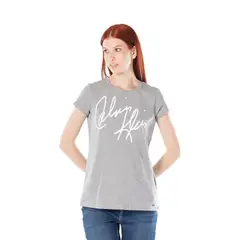 CALVIN KLEIN - Camiseta Con Logo Gris Mujer Gris
