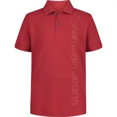 CALVIN KLEIN - Polo Con Logotipo Vertical Rojo Niño