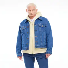 SEVEN SEVEN - Chaqueta Para Hombre Trucker Color Azul Medio Marca #45080375