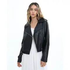 SEVEN SEVEN - Chaqueta Tipo Biker  Para Mujer Negro