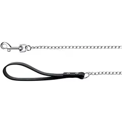 TRIXIE - Correa Trailla Metálica Mango Cuero Perros 10mt 2mm