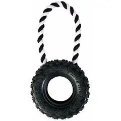 TRIXIE - Juguete Perros Llanta Con Cuerda Caucho Natural 15cm