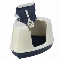 MODERNA - Arenero Sanitario Gatos Flip Top Esquinero Azul
