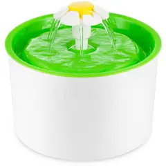 BEACON - Bebedero Fuente De Agua Perros Gatos Flor Tapete 1.6lt Verde